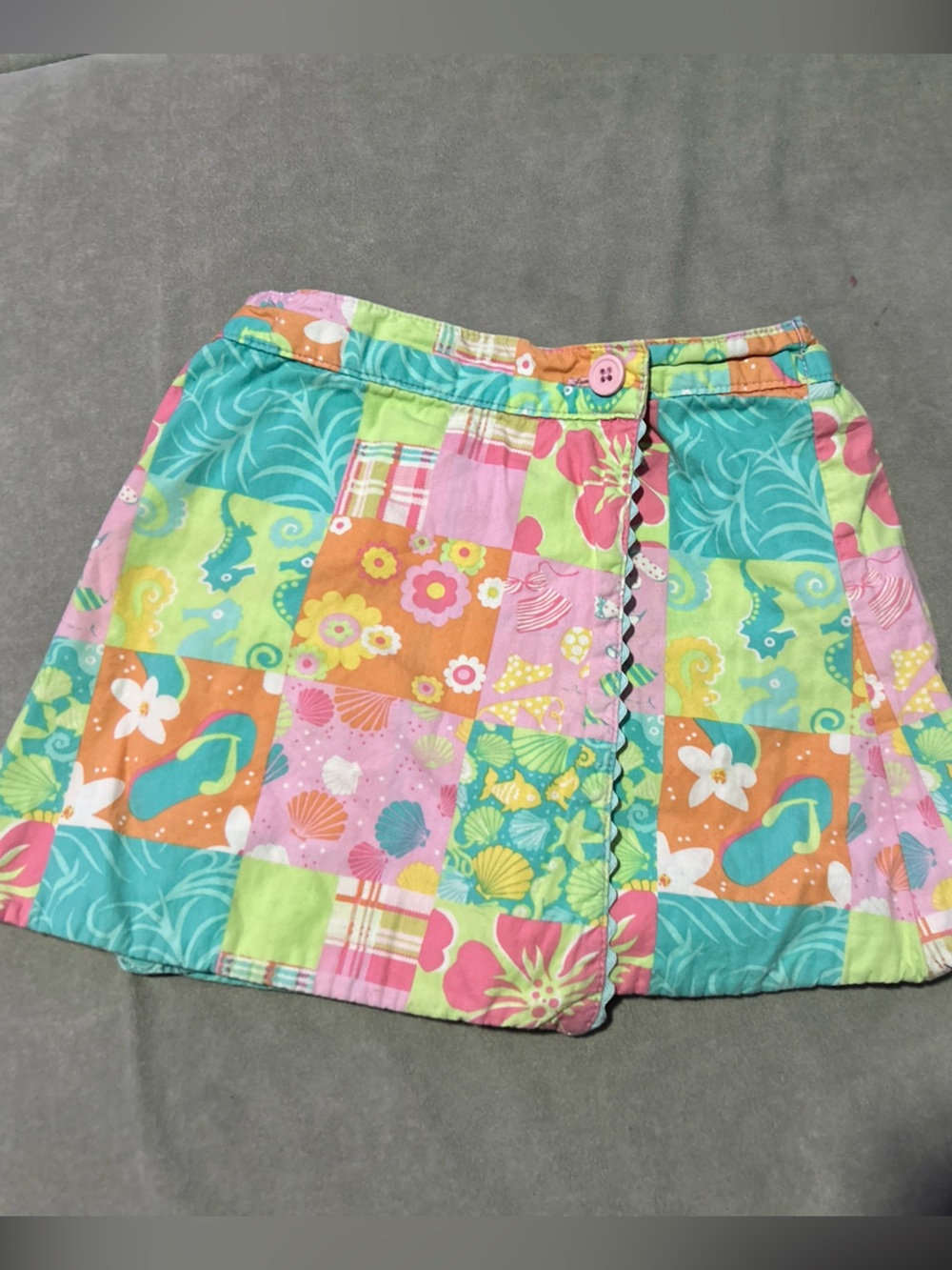 Hartstrings Multicolor Patchwork Skirt - Turquoise, Pink, Green, Orange